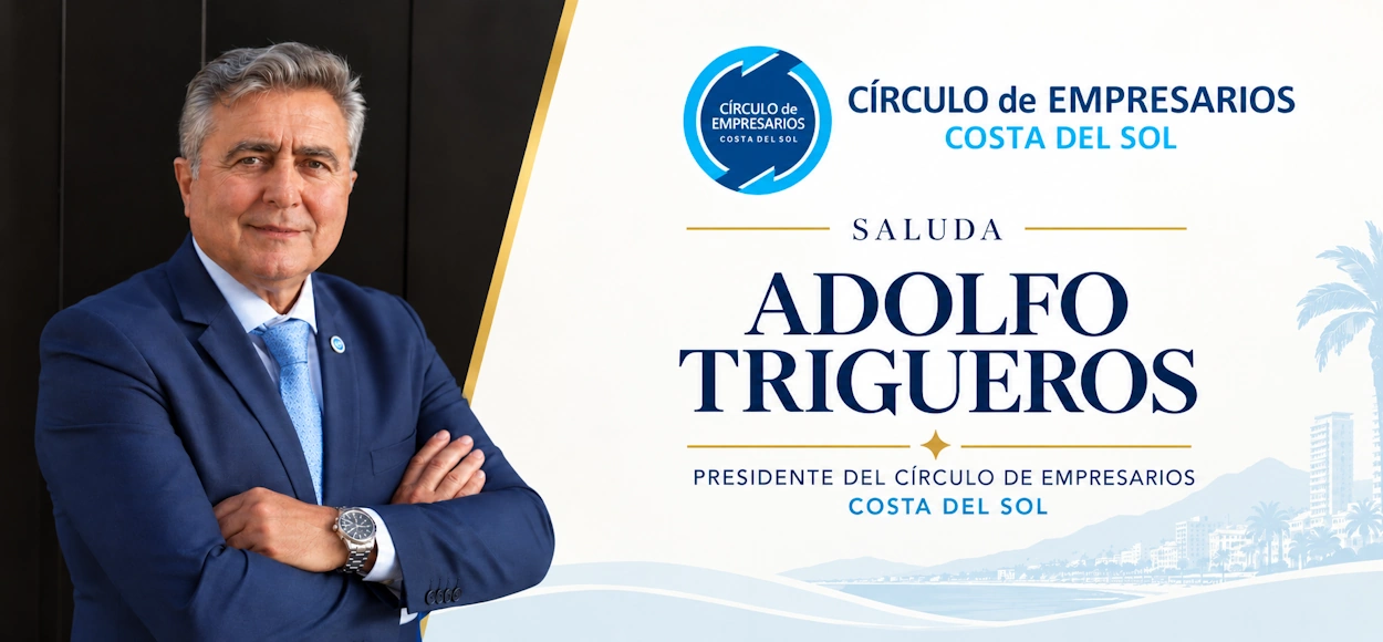 Adolfo Trigueros saludando en evento de empresarios en Costa del Sol.