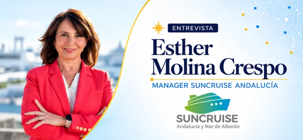 Esther Molina Crespo, manager de SUNCRUISE Andalucía, en la portada de su entrevista.