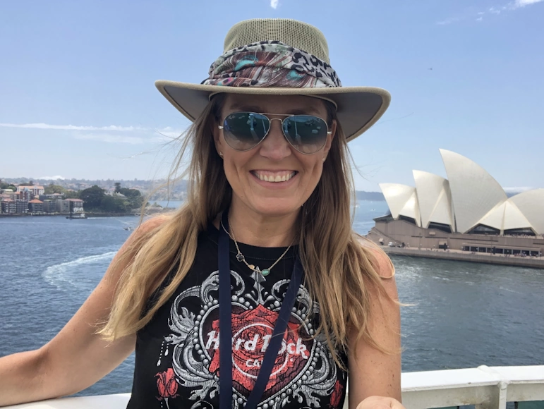Paola Pinilla durante un viaje a Sídney