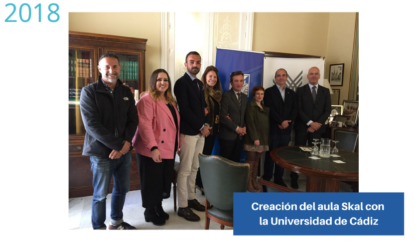 Josefa Díaz Delgado en la creación del Aula Skål con la Universidad de Cádiz en 2018