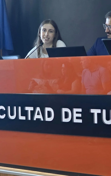 Emilija Jaguljnjak durante su intervención en la Universidad de Málaga